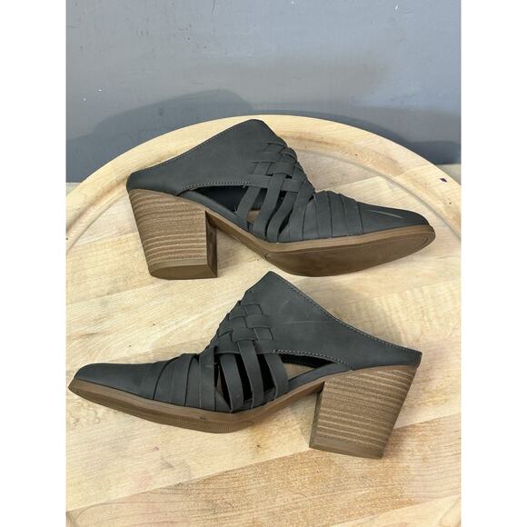 Universal Thread Aiden Wedge Gray Block Heel Huarache Mules Women's Size 9 - Picture 7 of 8